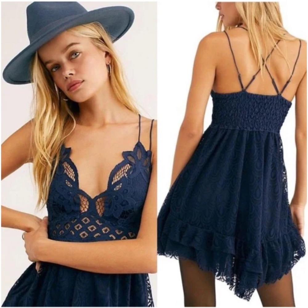 Free People One Navy Blue Dress